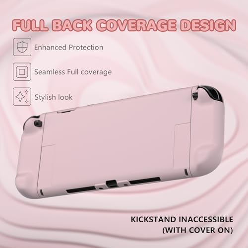 Image of PlayVital Hard Case for Nintendo Switch 2 with Extra Stand & Thumb Grip Caps | Split Design, Dockable Protective Full-Body Shell Cover for Nintendo Switch 2 | Solid Color Series, Cherry Blossoms Pink