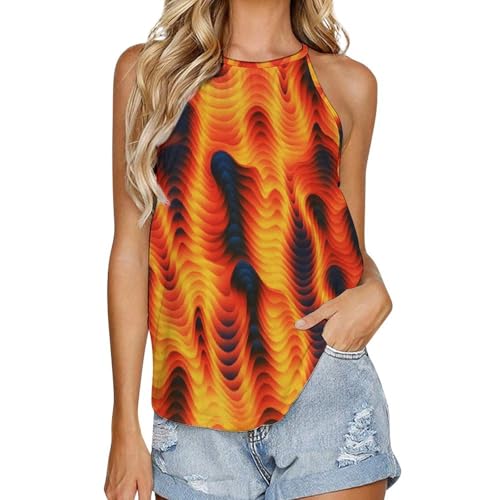 Gilet sans manches col rond Flame femme asbwuo en maille confortable