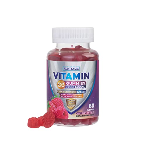 Built By Nature Vitamin D Gummies - 5000 Iu Vitamin D3 Gummy - Tasty Supplement For Immune Support & Healthy Bones - 60 Gummies #TOP7
