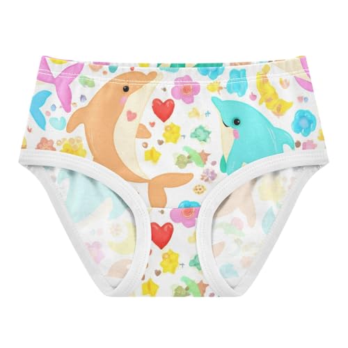 Personalized Toddler Underwear Custom 2t Cotton Little Girl Panties Cute Colorful Dolphins Floral Kids Undies Briefs