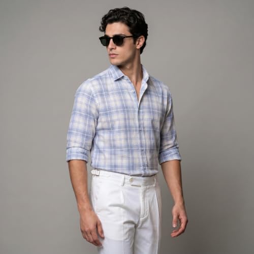Image of Afflatus Men's Checked Casual Premium Cotton Blend Full Sleeve Regular Fit Check Shirt for Man | Stylish Checks Shirt for Casual Wear | Cotton Shirt for Men