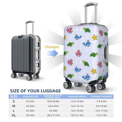 Travel Luggage Cover Protector - Sea Turtle Gift No.20070 Washable Suitcase Covers For 18-32 Inch Luggage 5