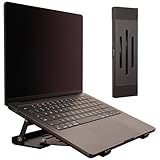 Psitek Aluminum Fold & Laptop Riser Stand 3-in-1 Adjustable, Foldable Cooling Stand with Integrated Storage Box, Ruler and Ultra-Slim Portable Design for MacBook, Tablet, Ipad, Keyboard and All Laptop
