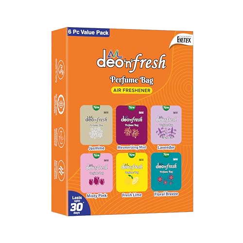 Image of AVL Deo N Fresh Air Freshener Pack of 6 | Assorted Fragrances | Lasts up to 30 Days | Odour Control | Gel Pocket | Air Freshener for Bathroom, Toilet, Home & Office