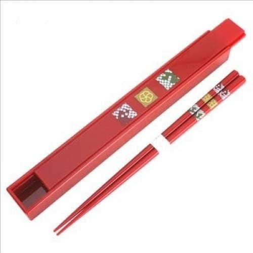 Japanese Lacquer Chopsticks Chop stick Travel w/ case Red