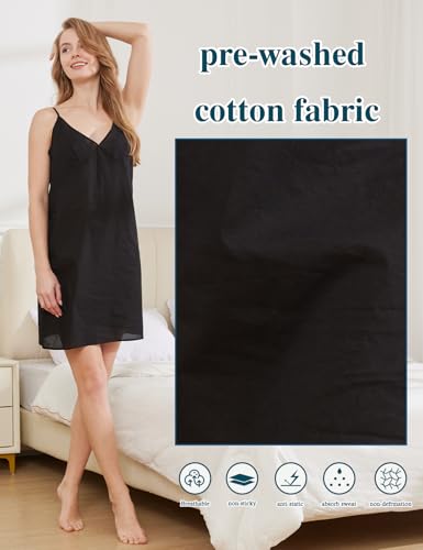 Image of BEAUTELICATE Women Washed 100% Cotton Full Slip Dress