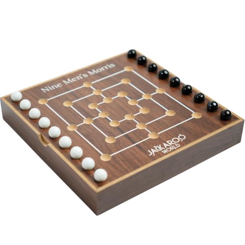 Nine Mens Morris juego de mesa clásico de madera miniatura 1