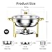 GGIU Chafing Dishes for Buffet Set: 100% Pre-Installed Chafers for Catering - Round Chafing Dish Buffet Set with Lids | Chafers and Buffet Warmers Sets | Serving Food Warmer | Chafers Servers Sets