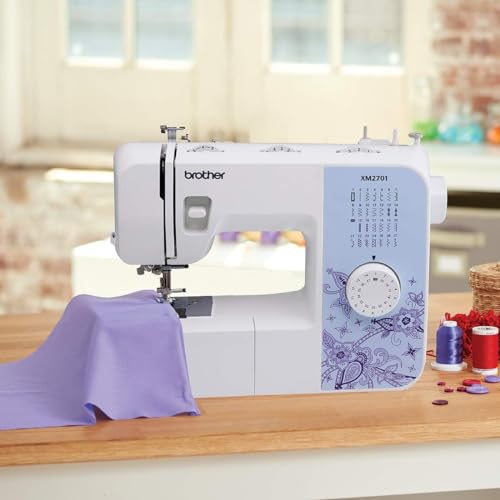 Image of Brother XM2701 27-Stitch Sewing Machine, 10-Pack Pre-Wound Bobbins and 5-Piece Sewing Machine Needles
