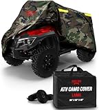 Badass Moto Camo ATV Covers Waterproof Outdoor Heavy Duty, Rip-Resistant, Night-Reflective Quad Cover w/Advanced Waterproofing, Easy-Access Zipper and Vents Four Wheeler Accessories - Camo Large 95
