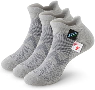 Diabetic Ankle Socks for Men Women, COOLMAX LYCRA Moisture-Wicking Non-Binding Cushioned Neuropathy Sock, 3 Pairs