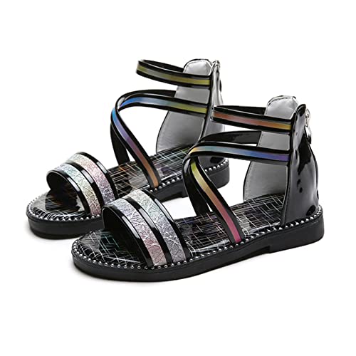 Shoes for Kids,Girls Sandals with Zipper Strappy Sandals Toddler Princess Shoes Dress Shoes 2-12 Years2