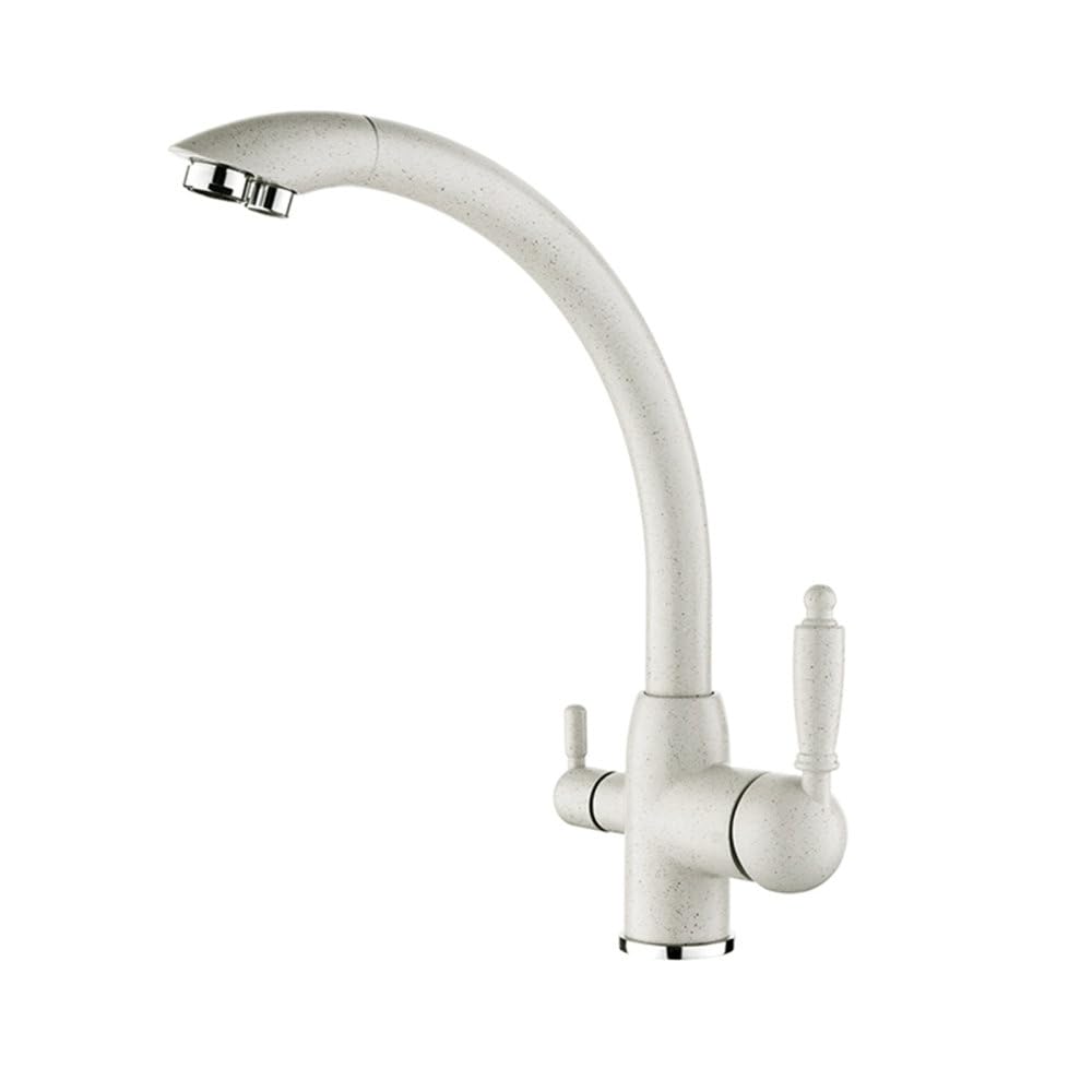 MXXQRHF Kitchen Faucets Swivel Drinking Rotation with Water Purification Features Double Handle Tri Flow 3 Way,L4455W,3