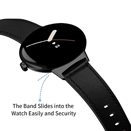 Apawband Leather Bands Compatible for Google Pixel Watch 4/3 45mm Leather for Men, Wristband Adjustable Clasp Strap for Google Pixel Watch 4/3/2/1 41mm