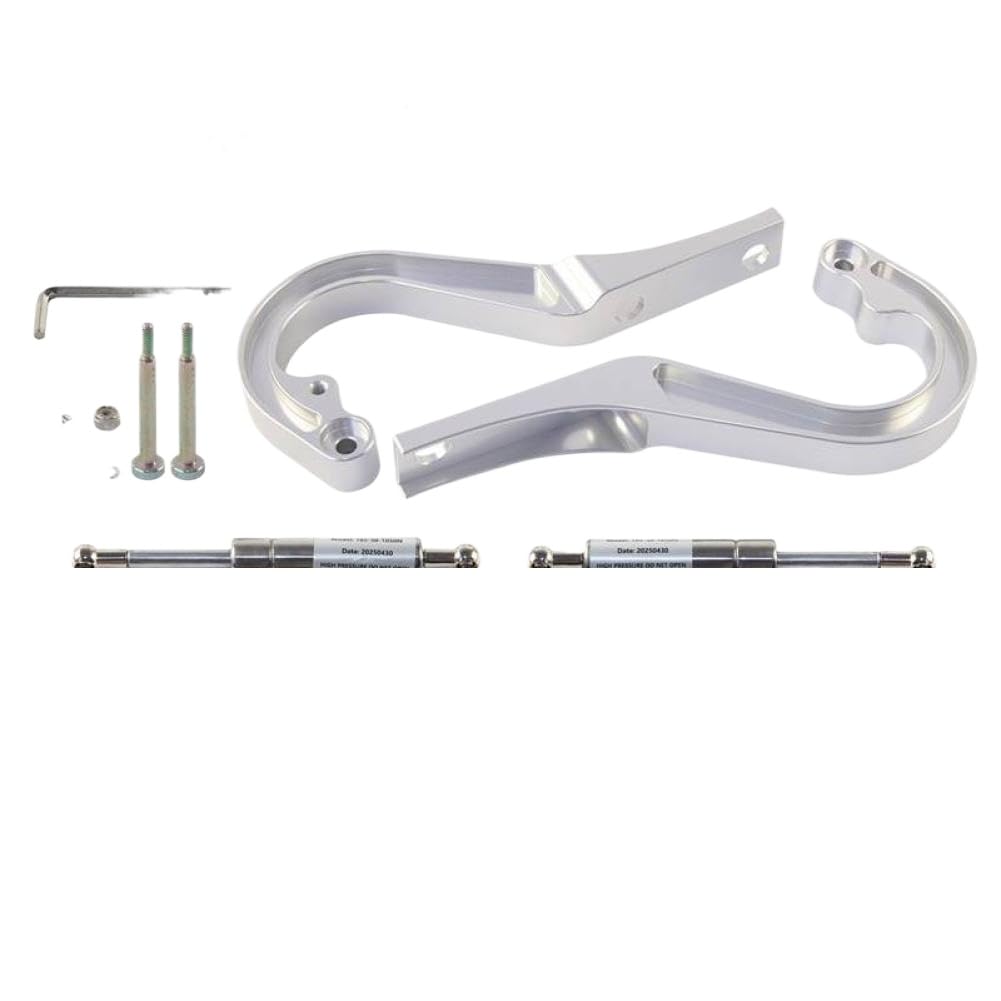 Aluminum Hood Hinge Left and Right Billet Kit Compatible with 1967 1968 1969 Camaro Trunk L6 V8 3.8L 7.0L Engine Silver Black(Silver)