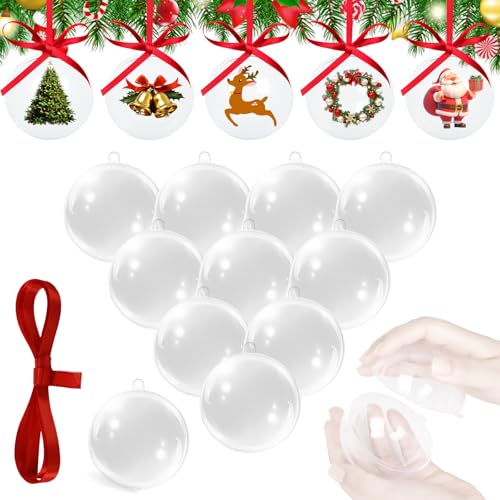 20 Stück 5cm Weihnachtskugeln aus Kunststoff, Transparente...