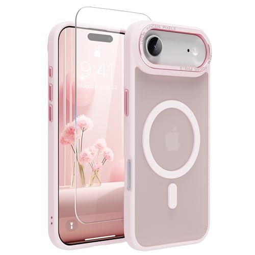 Image of Magnetic for iPhone 17 Air Phone Case, [Compatible with MagSafe], Screen Protectors X1, [Military Grade Drop Protection],Matte Finish,Slim,Shockproof,Protective (Pink, iPhone 17 air)