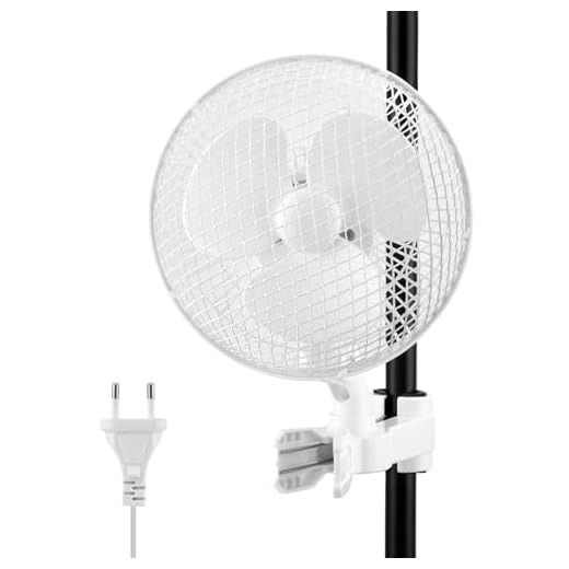 ExKeen Grow Ventilator mit Clip, 25W Clip Ventilator Oszillierender mit 2 Geschwindigkeitsstufen, 2200 U/min, 1,5m Kabel, 20cm Durchmesser, Umluft Pflanzen Ventilatoren für Growzelt Growbox