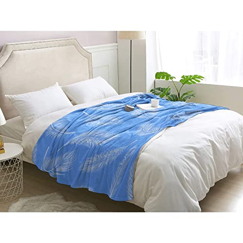 Couvertures et plaids pour canapé bleu polaire doux couverture flanelle lit - 3