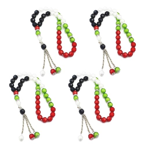 ULIJTH 2/4pcs Catholic Prayer Beads Hand Acrylic Rosary Palestine Flag Colors Gifts Catholic Rosary