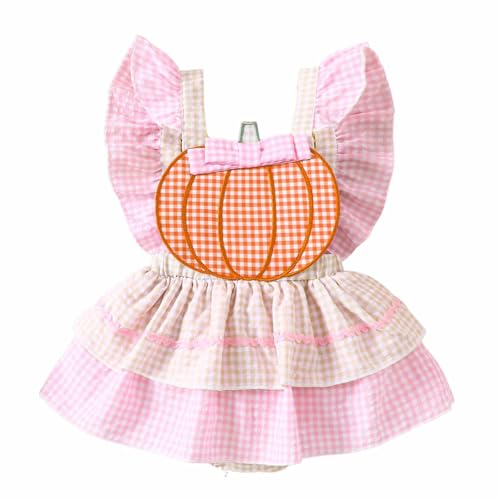 Halloween Baby Outfit Pumpkin Embroidery Bubble Short Sleeve Romper Newborn First Halloween Outfit Toddler Fall Bodysuit