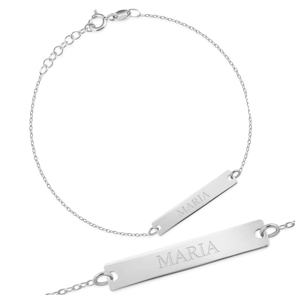 Baby Taufe Armband Weißer Zirkonia Echt Silber 925 Mit Gravur Von