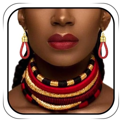 Barode Multilayer Tribal Choker Necklace Colorful Rope Weave African Necklaces Woven Chockers Chunky Statement Necklace and Earrings Set for Women