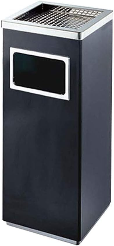 Cubo de basura grande de acero inoxidable negro para el vestíbulo de hotel