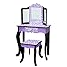 Teamson Kids Gisele Vanity Table & Stool Set, Purple/ Black