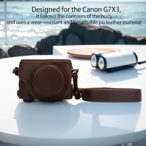 Funda para cámara Bowan G7X Mark II y Mark III de cuero vintage miniatura 2