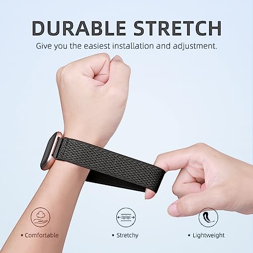 Correa elástica para Fitbit Versa 2 en nailon transpirable ajustable unisex 3