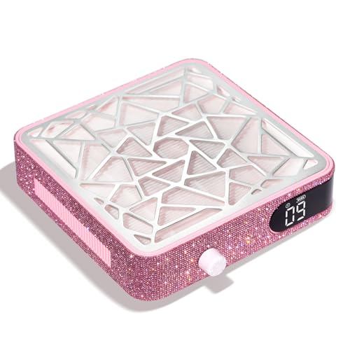 Image of CHRISTINE SHELLY Nail Dust Collector, Cordless Dust Collector Nail Tech, Powerful Vacuum Fan Vent Dust Collector Extractor Dust Suction Machine for Acrylic Nails Polishing, Nail Salon, Pink Diamond