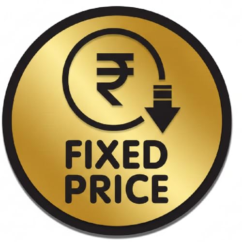 Image of Premium Brushed Golden Black Sign Fixed Price For Glass Doors 6 Inch For Office, Stores, Cafe, Hotel, Restaurant, Business & Shop, Self-Adhesive, Acrylic Signage