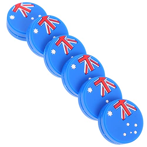 MUELODSIC 6Pcs National Flag Designed Tennis Dampeners Racket Vibration Absorbers Easy to Install Shocking Dampers for Enhanced Play Experience