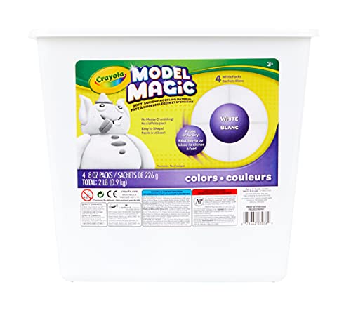 Crayola; Model Magic; White Modeling Compound; Art Tools; 2 lb. Resealable Bucket; Perfect For Slime Supplies Kit