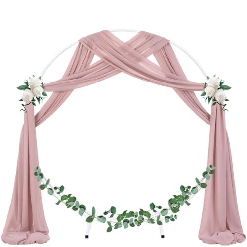 Image of Socomi Wedding Arch Draping Fabric 1 Panel 29 inch x 19Ft Dusty Rose Sheer Chiffon Curtain Drapes 6 Yards for Wedding Ceremony Birthday Party Decoration