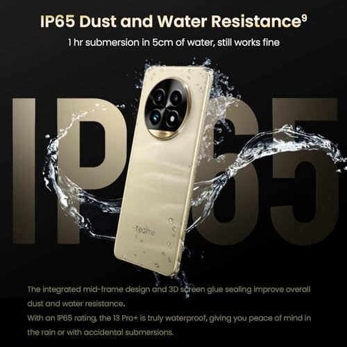 Image of realme 13 Pro+ 5G Smartphone 8+256GB Gold,6.67inch Screen,120HZ Curved Vision Display,80W SUPERVOOC Charge,82MP Camera,Qualcomm Snapdragon 7s Gen2,IP65