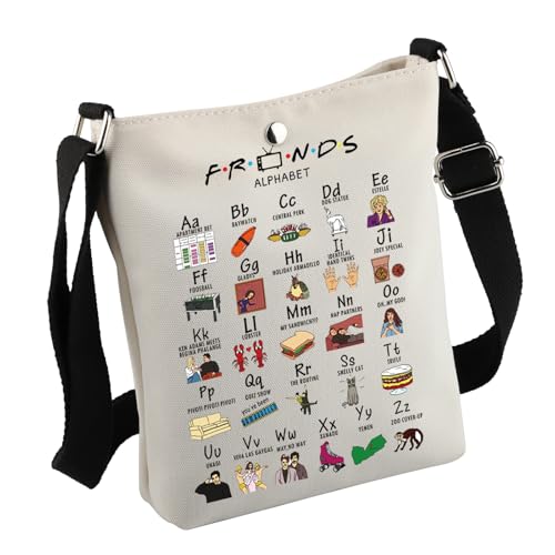 MNIGIU Friend TV Show Inspired Gift Friend Alphabet Crossbody Bag Friend TV Show Merch For Friend Fans