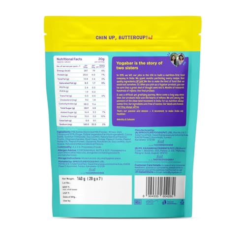 Image of Yogabar Protein Minis, Choco Peanut Butter Flavour, 7 Pieces, 4g Protein Each, High Fibre
