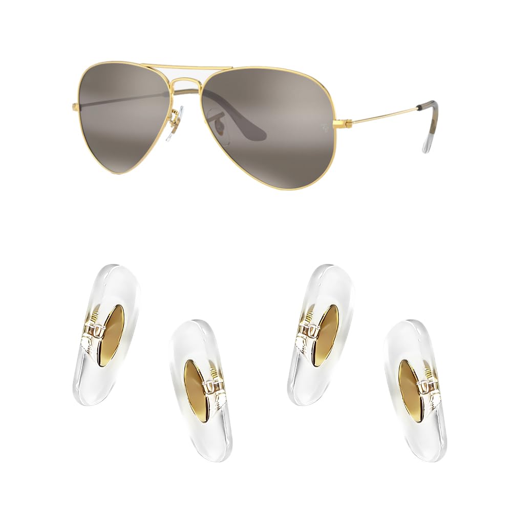 Ray-Ban wymienne 2 pary noski do Aviator RB3025 RB3539 RB3026 RB3447 RB4263 RB3548 RB3716 RB3816 RB3548N zestawy naprawcze okularów przeciwsłonecznych Clip-on, bonus torba na okulary przeciwsłoneczne