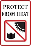 Protect from Heat Warning Stickers, 2 x 3 Inch Protect from Heat Safe Shipping Handling Caution Sign Labels (300 Pcs)