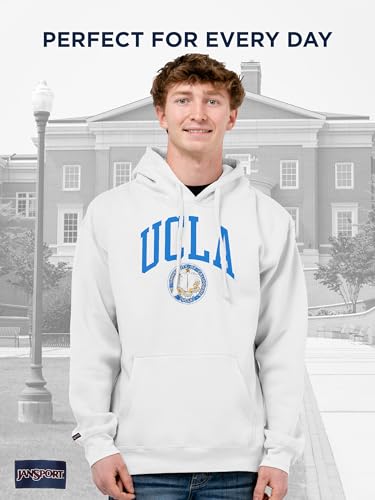 Image of JanSport NCAA Officially Licensed Rival Hoodie, Long Sleeve Unisex Sweatshirt, Cotton-Polyester Blend, Double-Layered Hood
