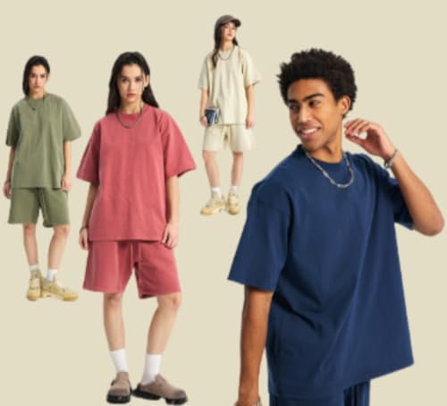 Oversize T-Shirt for Men Vintage Heavyweight Cotton Acid Wash Short Sleeve Workout Baggy Basic Tee4