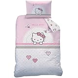Material: 100% Baumwolle KK Hello Kitty Baby Bettwäsche rosa weiß 40 x 60 und 100 x 135 cm