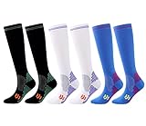 3 Pairs Compression Socks for Women 20-30 mmhg Knee High, Womens Compression Socks