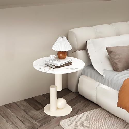 Mesita de salón redonda pequeña para optimizar espacio junto al sofá o como mesilla de noche 4