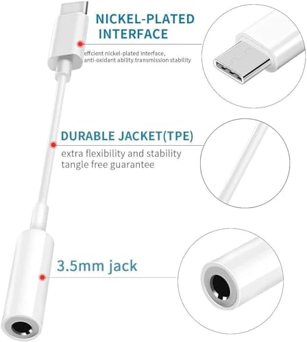 image for Htrenc USB C to 3.5mm Headphone Jack Adapter for iPhone 16/16 Pro/15/1