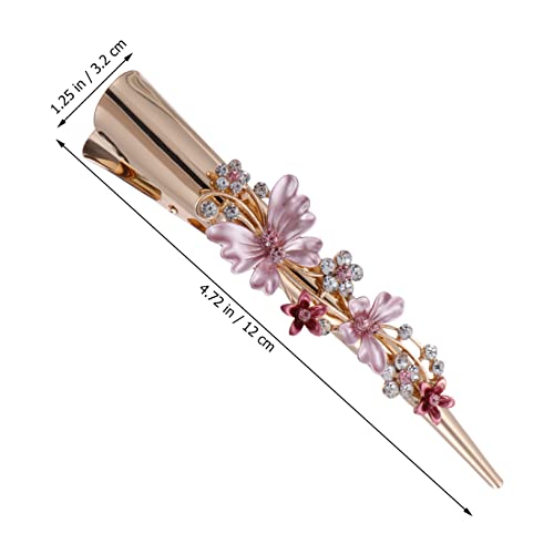 Beavorty Large Duckbill Clip Metal Hair Clip with Vintage Flower Design Stylish Hair Styling Supplies for Women Party Festival Daily Use - Image 4