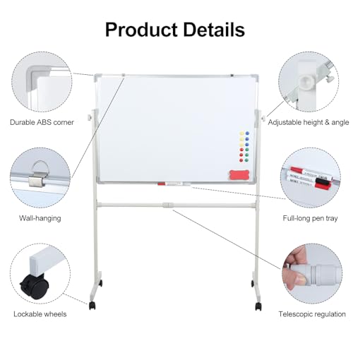 Tableau blanc effaçable double face pour ne plus manquer d'espace de note - 4
