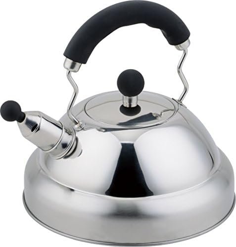 Buckingham Stove Top Induction Whistling Kettle 3 Litre-Stainless Steel Matt Finish with Black Soft Grip Handle, 22.5 x 22.5 x 23.5 cm